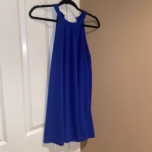 Blue high neck dress